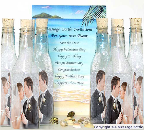 Photo Message in a Bottle invitations