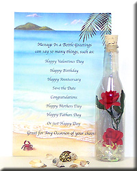 Double Red Roses plastic Message Bottle