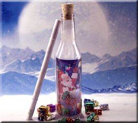 Santa with Gifts in a Bottle