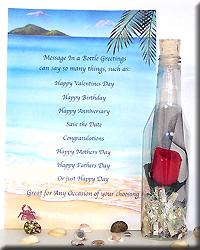 Single Red Rose plastic Message Bottle