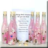 MESSAGE BOTTLE INVITATION BUTTERFLY BEAR