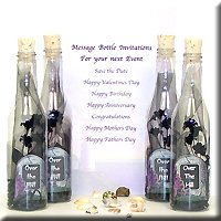 OVER THE HILL MESSAGE BOTTLE PLASTIC INVITATION