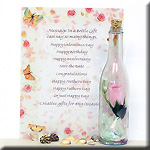 MESSAGE BOTTLE SAY IT WITH SATIN IN GLASS